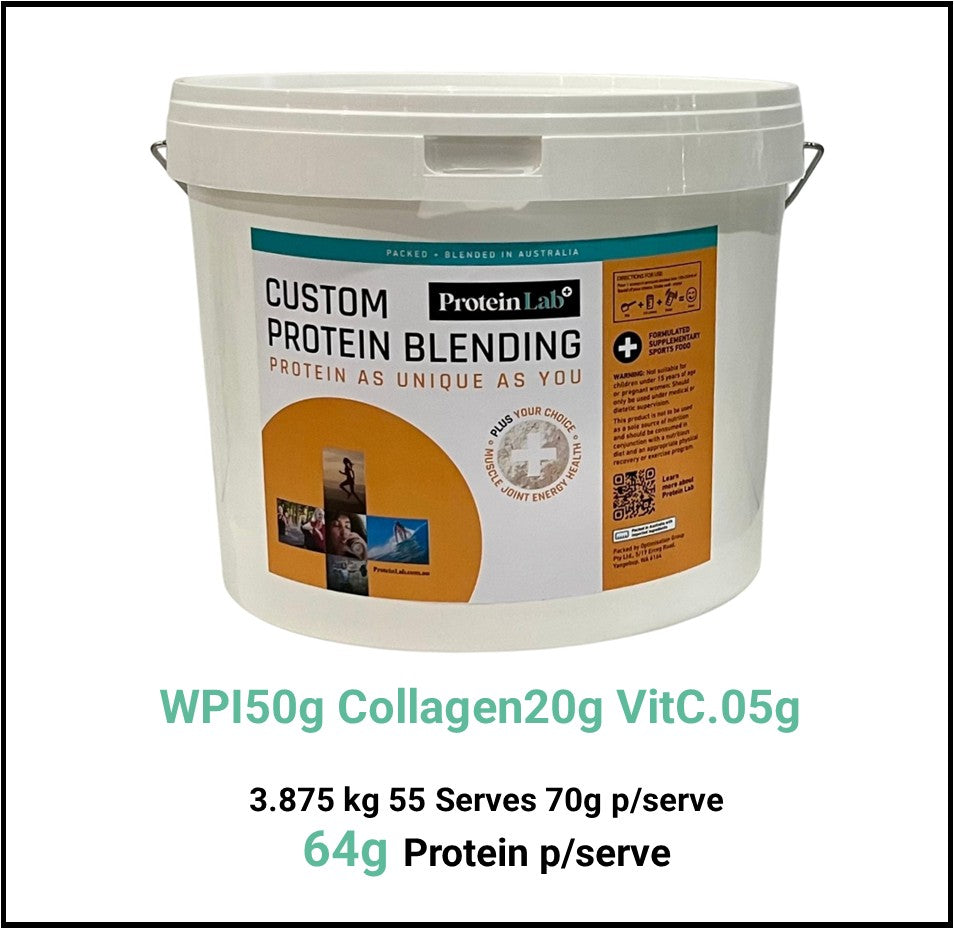 Extreme Exercise Intensity, High Joint Health, Protein Blend of WPI 50g Collagen 20g Vitamin C.05g
